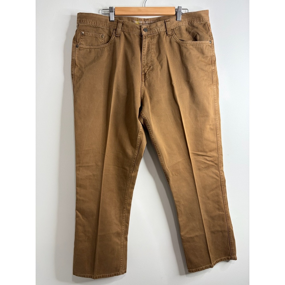 Territory Ahead Jeans Mens 40x30 Brown Cotton Twill Straight Leg Pants Tobacco